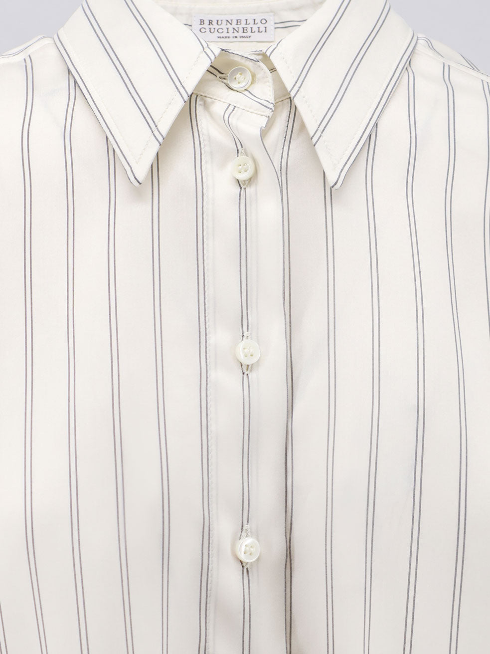Brunello Cucinelli Striped silk shirt - White Black