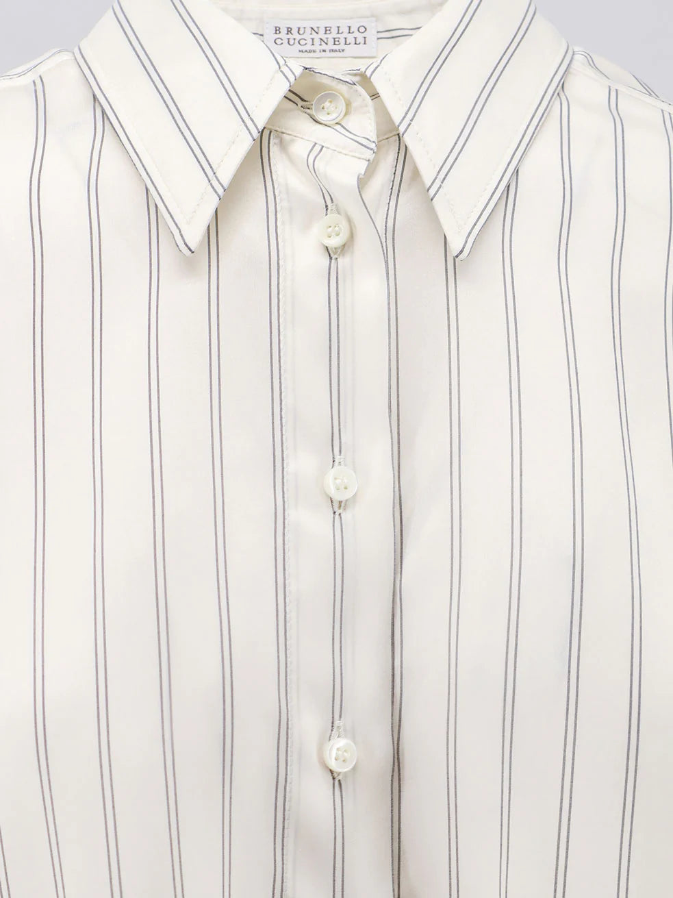 BRUNELLO CUCINELLI - Striped silk shirt