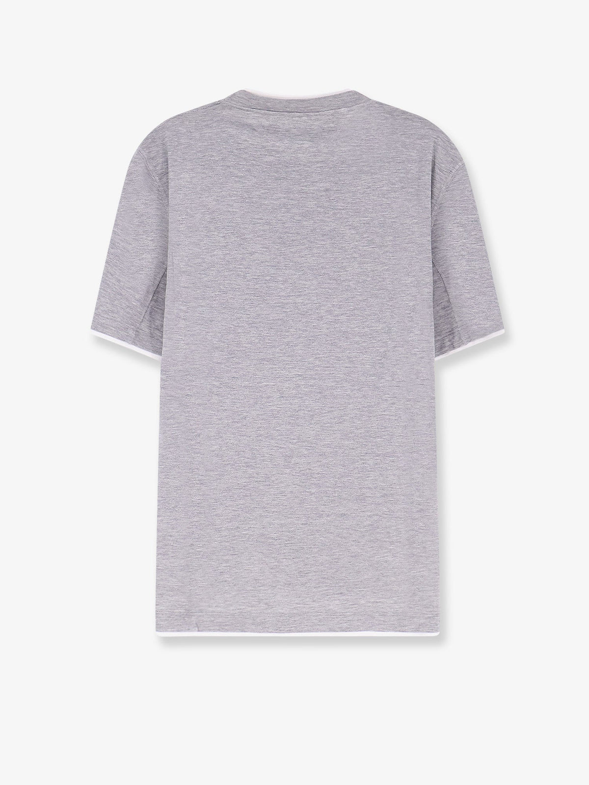 Brunello Cucinelli Silk and cotton blend T-shirt - Grigiobianco
