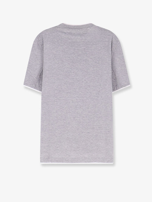 Brunello Cucinelli Silk and cotton blend T-shirt - Grigiobianco