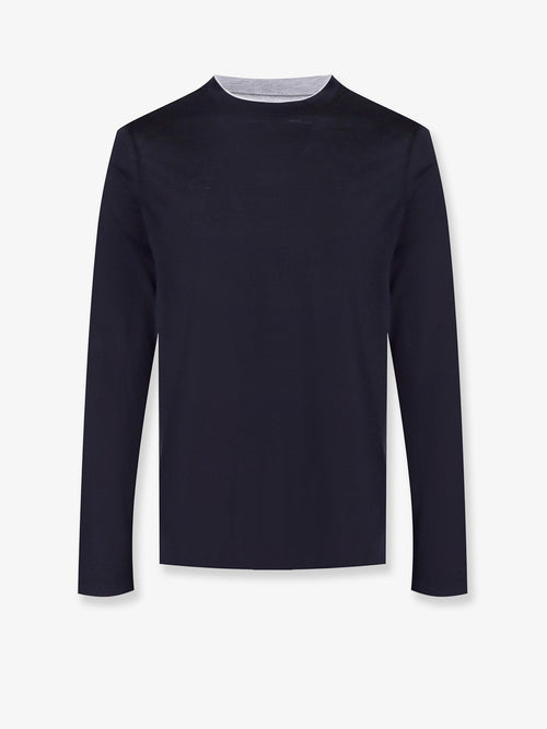Brunello Cucinelli Silk and cotton blend T-Shirt - Cobaltogrigio