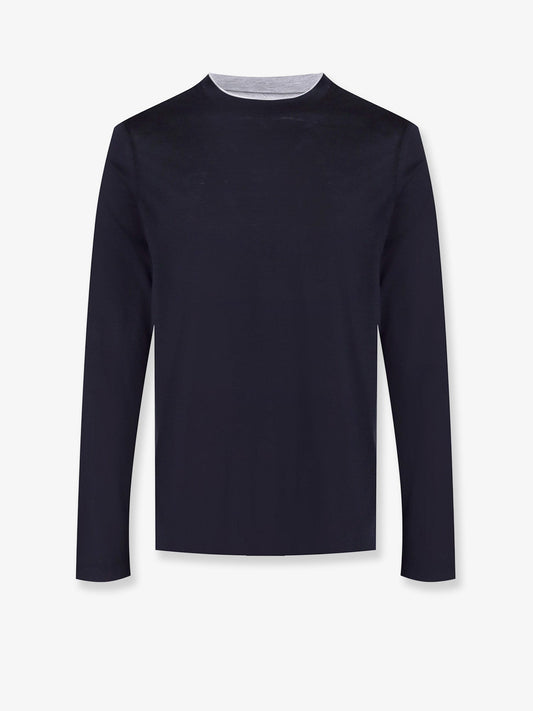 Brunello Cucinelli Silk and cotton blend T-Shirt - Cobaltogrigio