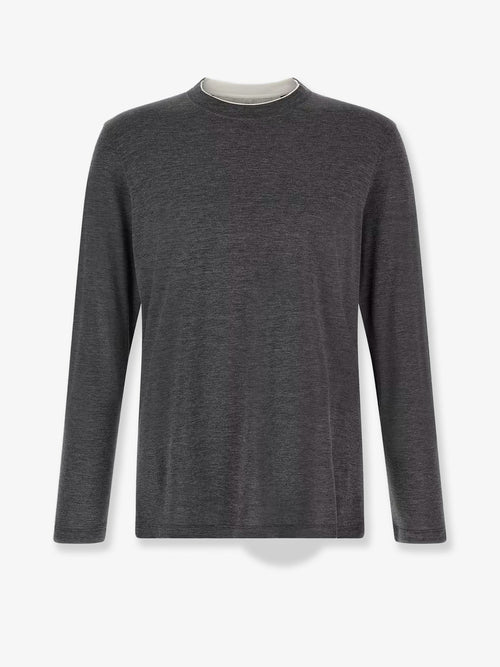 Brunello Cucinelli Silk and cotton blend T-shirt - Grigioscuro