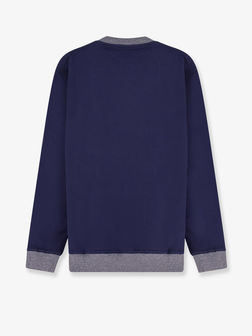 Brunello Cucinelli Cotton sweatshirt with front embroidered logo - Cobaltopiombo