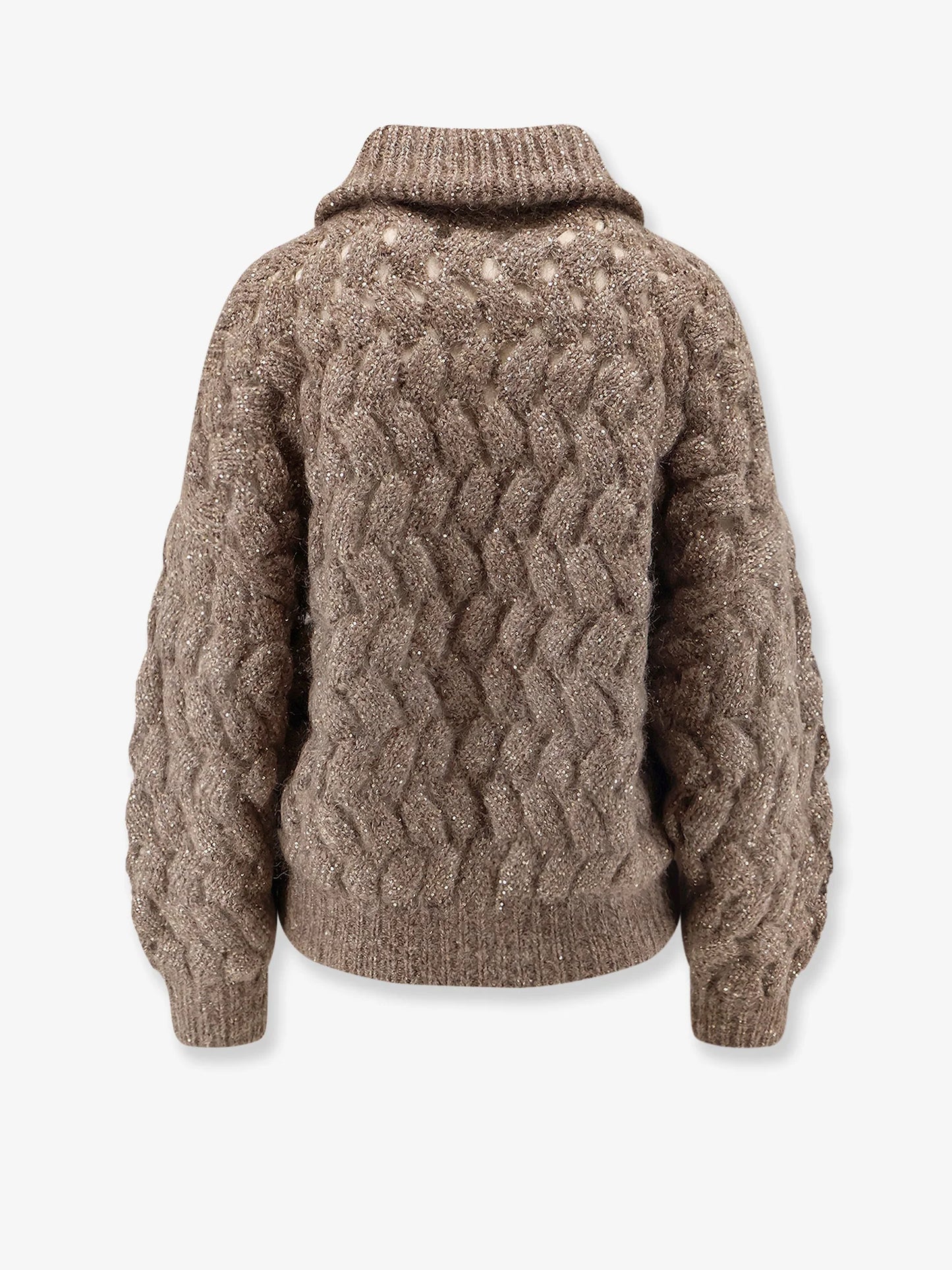 BRUNELLO CUCINELLI - Perforated cardigan with micro-sequins