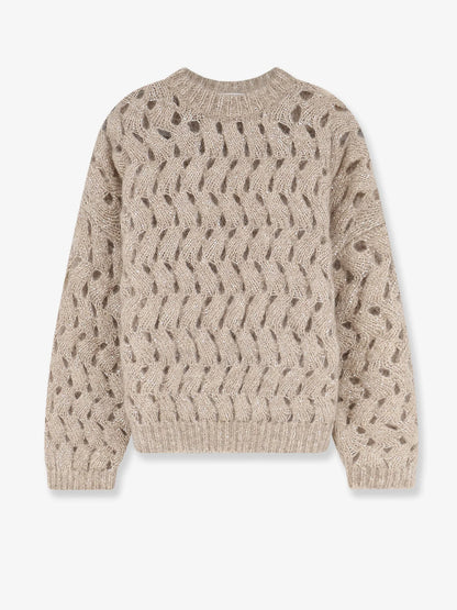 BRUNELLO CUCINELLI - Perforated sweater with micro sequins