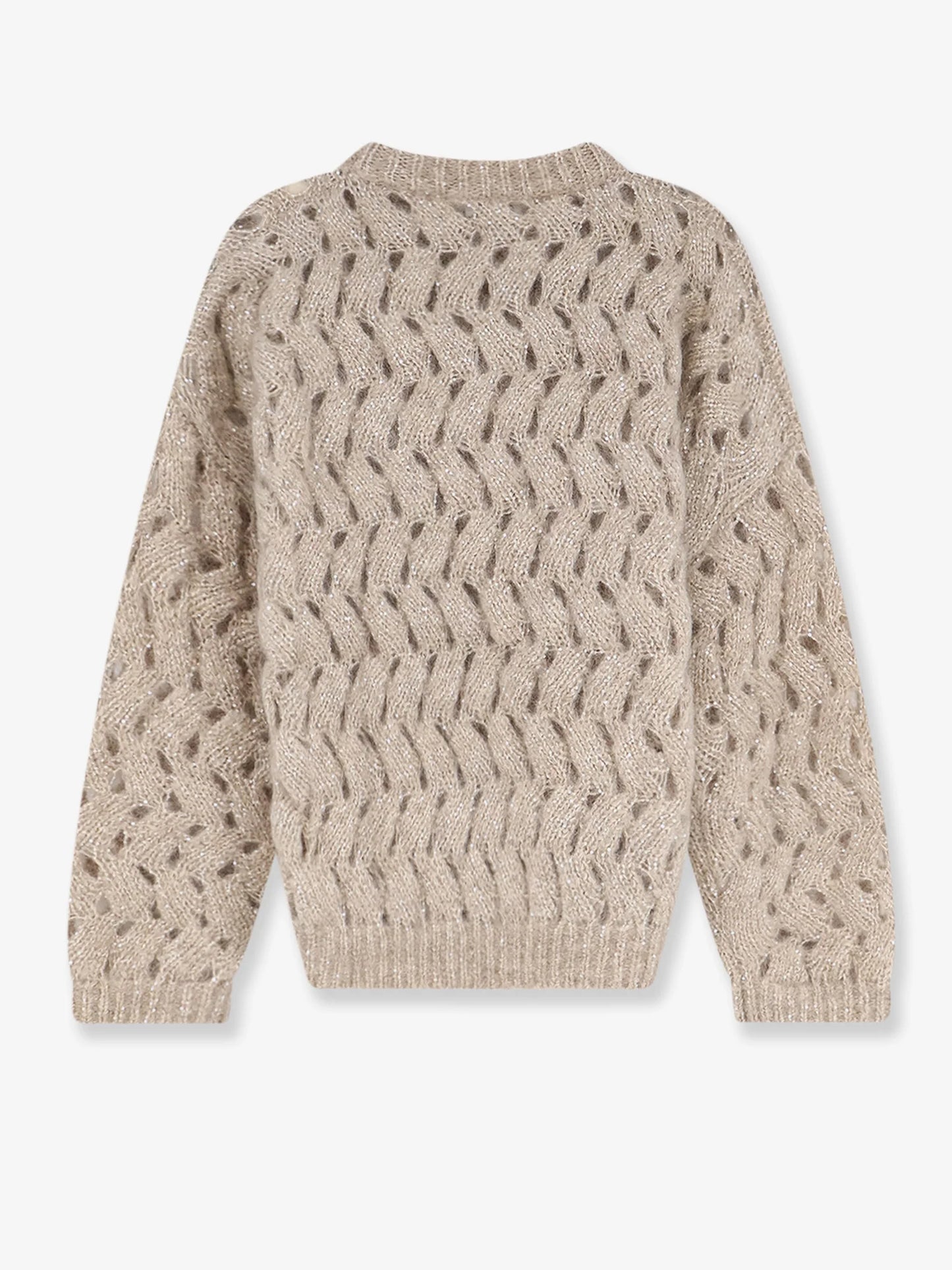 BRUNELLO CUCINELLI - Perforated sweater with micro sequins