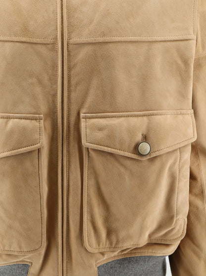 Brunello Cucinelli Padded suede jacket - Sand