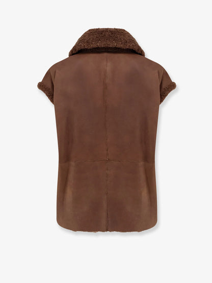 BRUNELLO CUCINELLI - Shearling sleeveless jacket