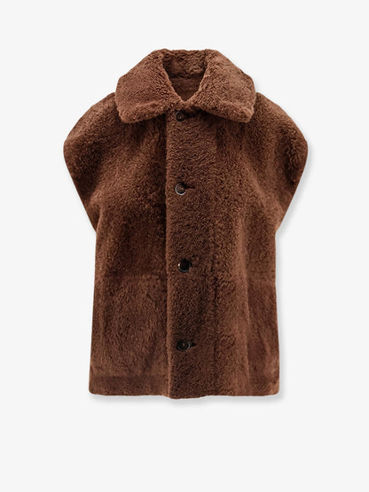 Brunello Cucinelli Shearling sleeveless jacket - Cioccolato