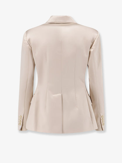 Brunello Cucinelli Double-breasted silk blazer - Champagne