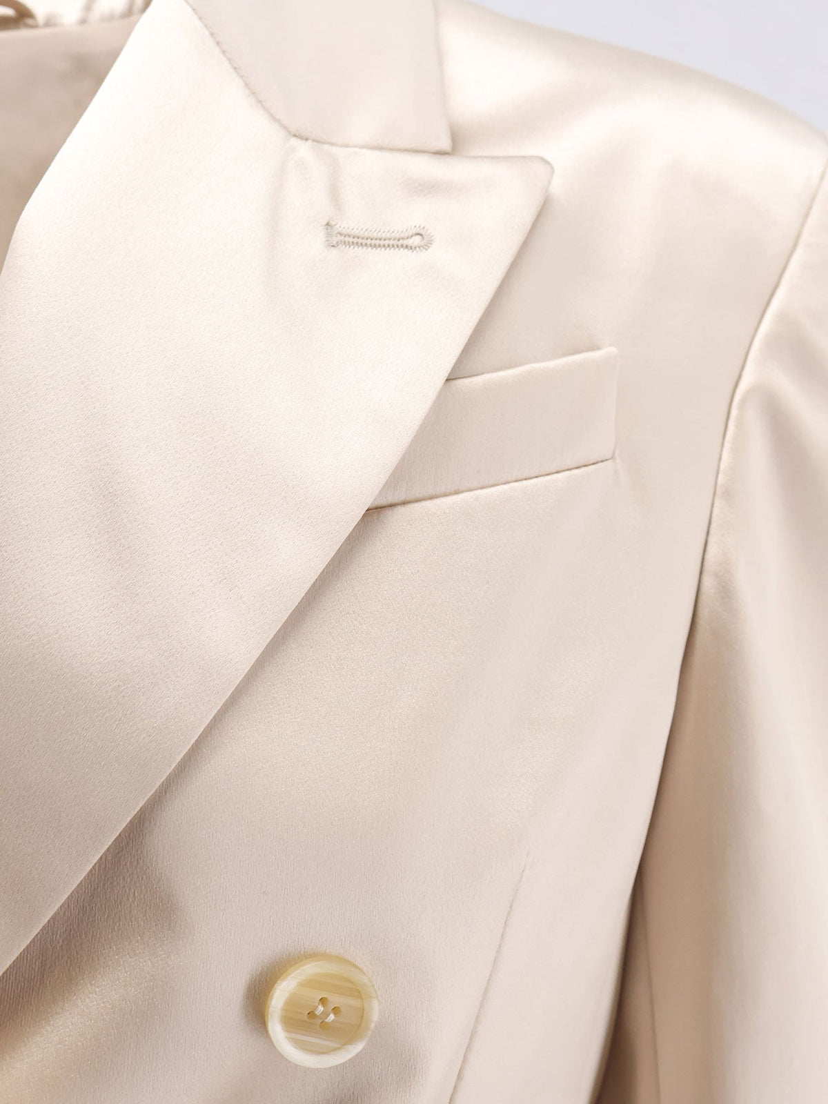 Brunello Cucinelli Double-breasted silk blazer - Champagne