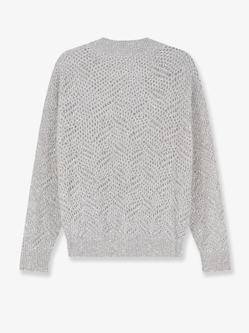 Brunello Cucinelli Mohair blend sweater with Dazzling pattern - Ghiaia