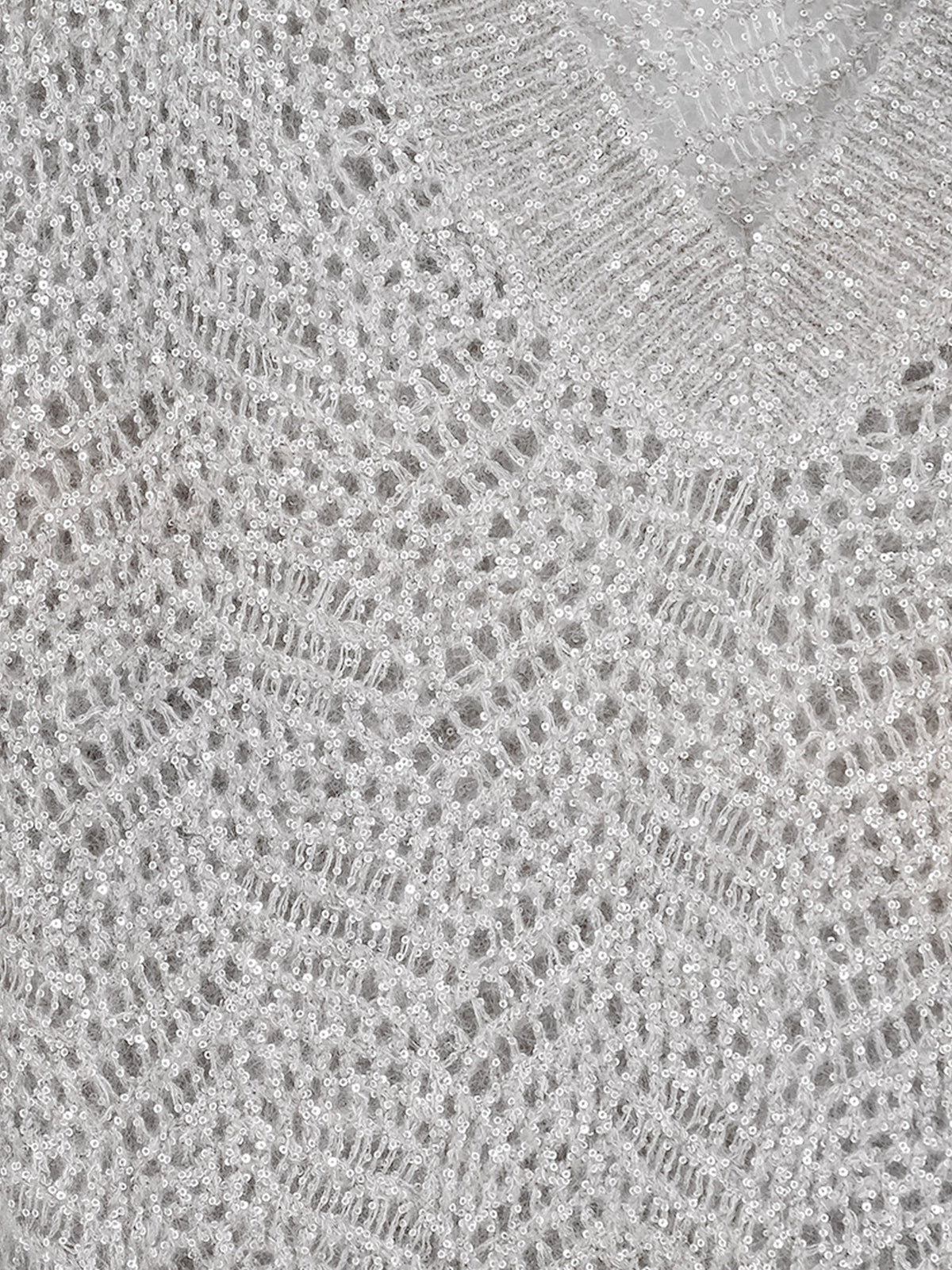 Brunello Cucinelli Mohair blend sweater with Dazzling pattern - Ghiaia