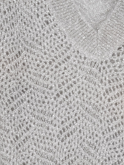 Brunello Cucinelli Mohair blend sweater with Dazzling pattern - Ghiaia