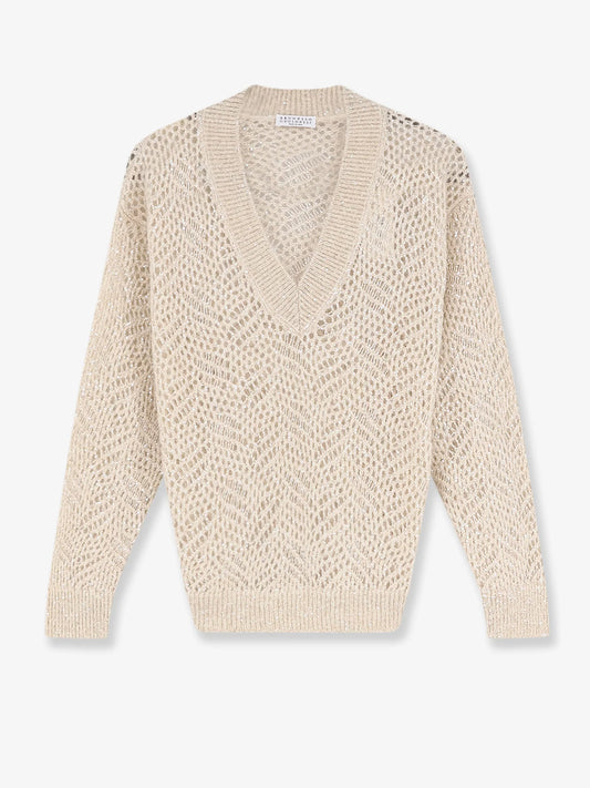 Brunello Cucinelli Mohair Blend Sweater With Dazzling Pattern