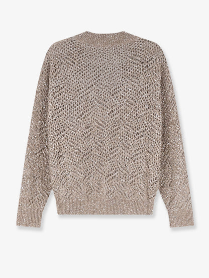 Brunello Cucinelli Mohair blend sweater with Dazzling pattern - Browncaldo