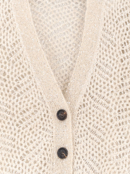 BRUNELLO CUCINELLI - Mohair blend cardigan with iconic Dazzling motif