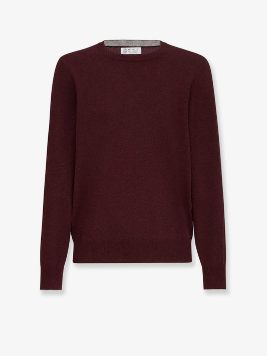 Brunello Cucinelli Cashmere, silk and linen sweater - Borgognagrigio