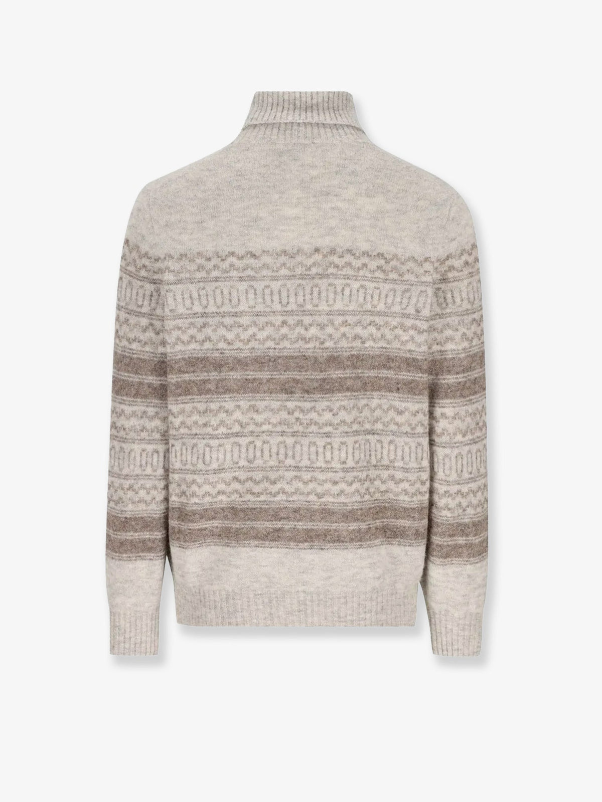 Brunello Cucinelli Nordic Jacquard alpaca, cashmere and wool blend sweater - Nebbia