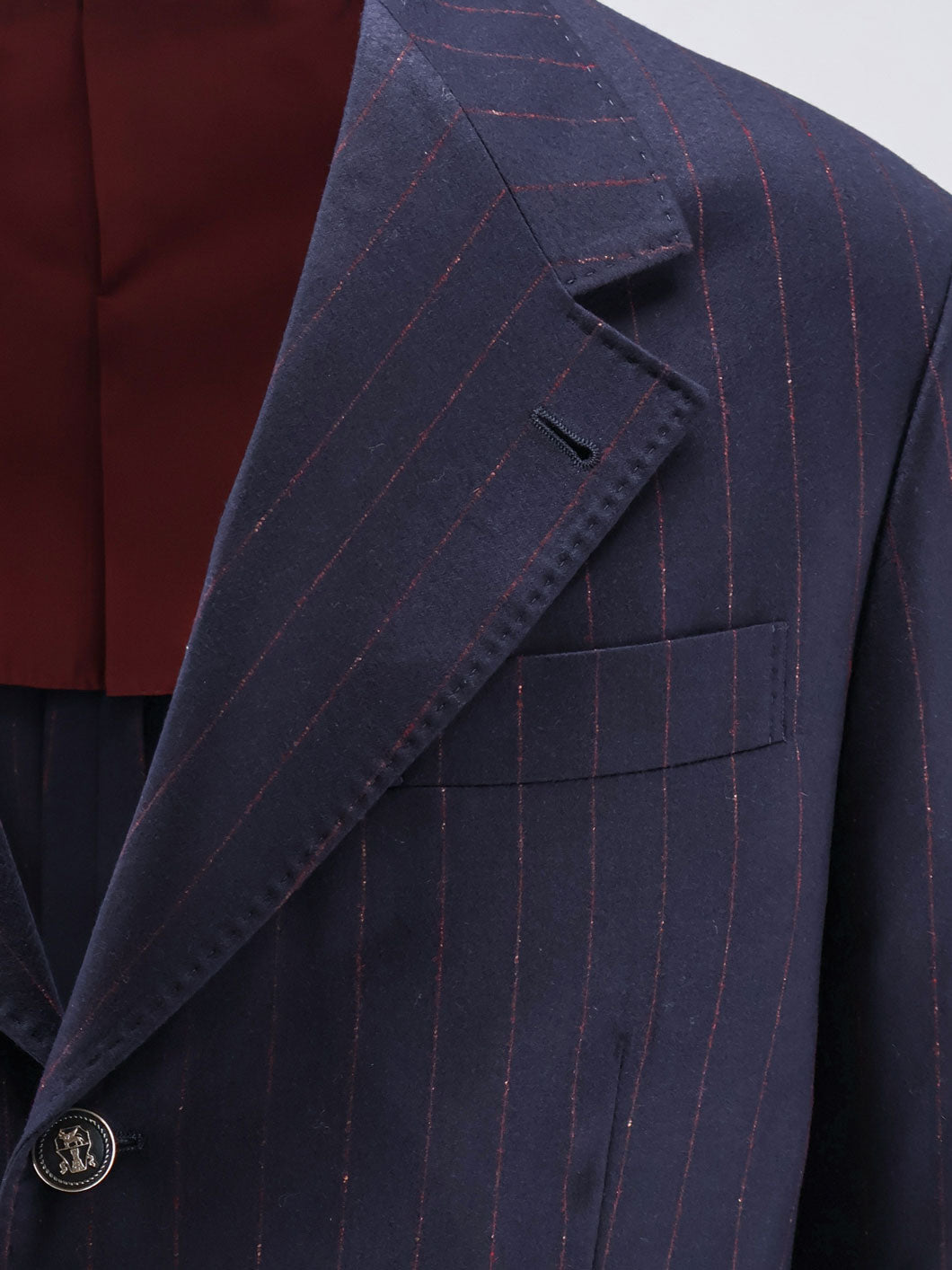 Brunello Cucinelli Virgin wool suit with pinstripe pattern - Navyrosso