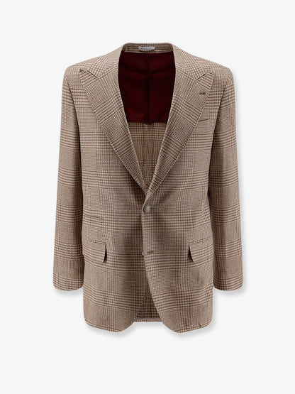 Brunello Cucinelli Single-breasted wool and cashmere blazer - Camel
