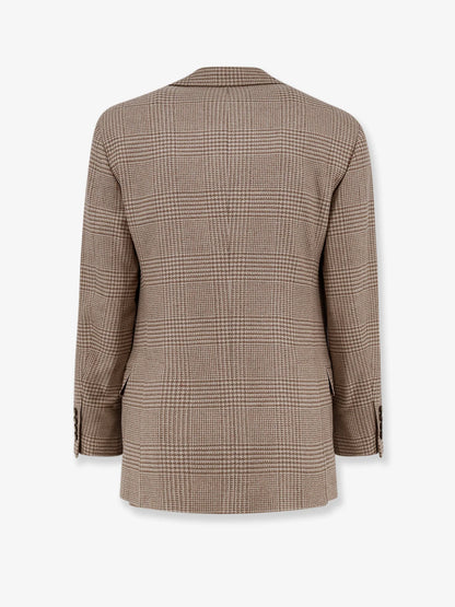 BRUNELLO CUCINELLI - Single-breasted wool and cashmere blazer
