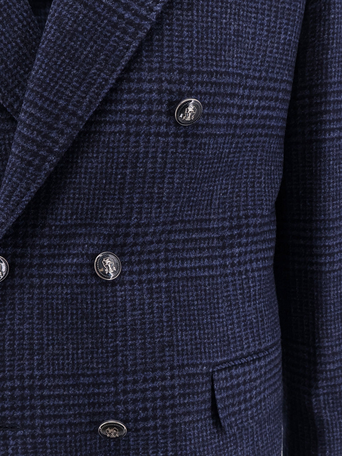Brunello Cucinelli Wool and cashmere blend suit with Prince of Wales pattern - Blu