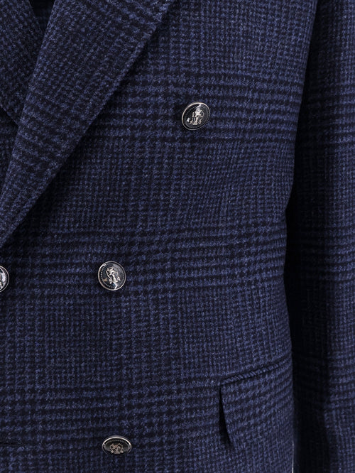Brunello Cucinelli Wool and cashmere blend suit with Prince of Wales pattern - Blu