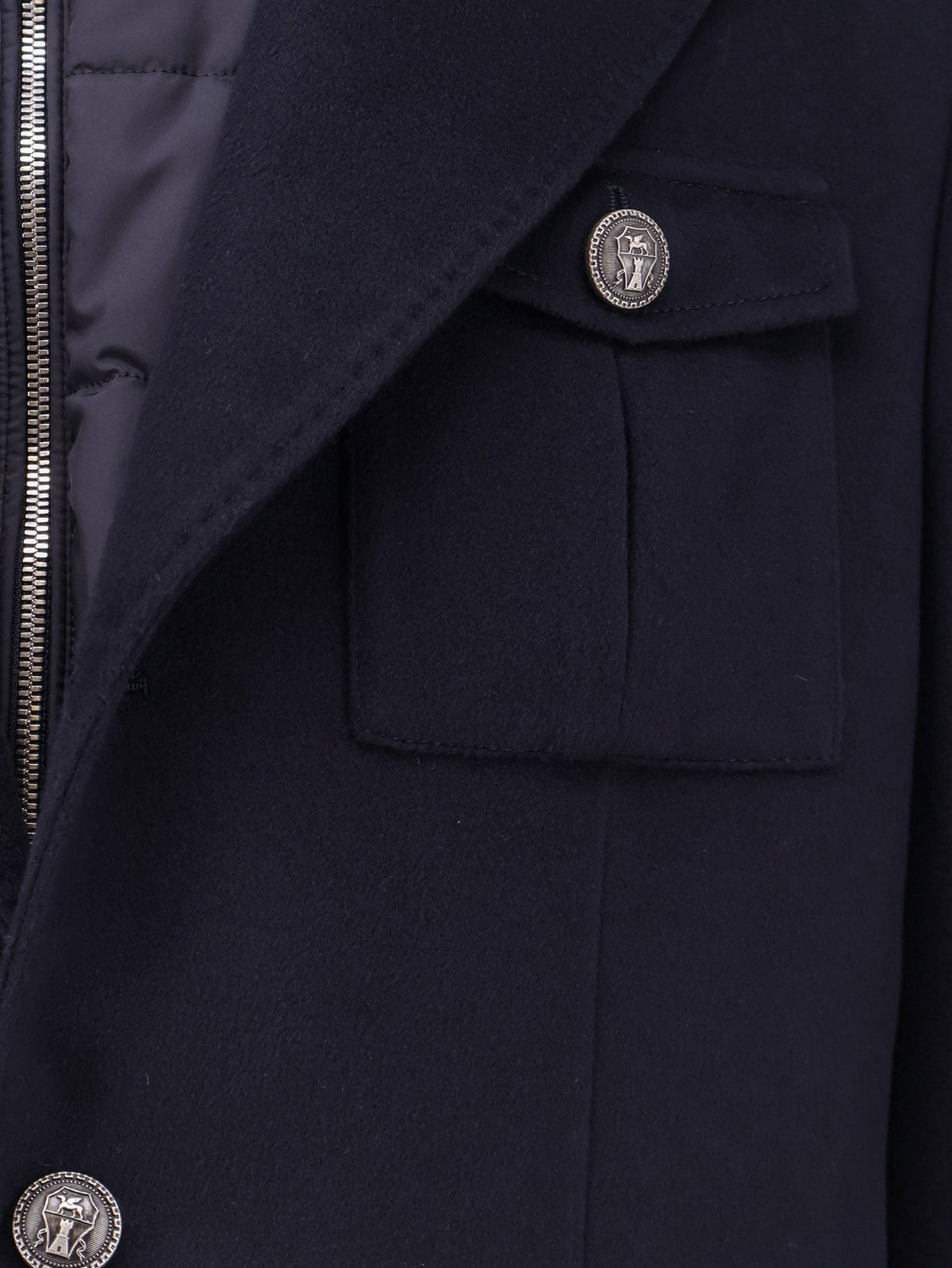 Brunello Cucinelli Virgin wool jacket with internal padded vest - Navy