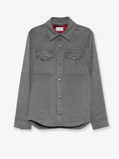 Brunello Cucinelli Outerwear lightweight virgin wool cloth shirt - Grigio