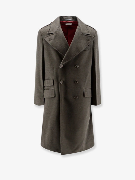 Brunello Cucinelli Double Breasted Virgin Wool Coat