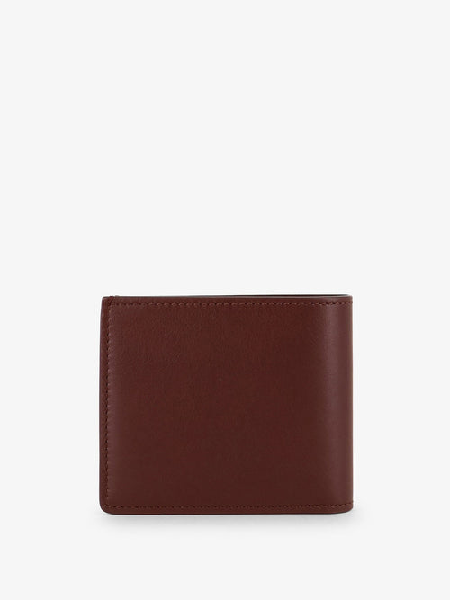 Brunello Cucinelli Hammered leather wallet with engraved logo - Bruciato