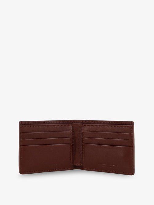 Brunello Cucinelli Hammered leather wallet with engraved logo - Bruciato