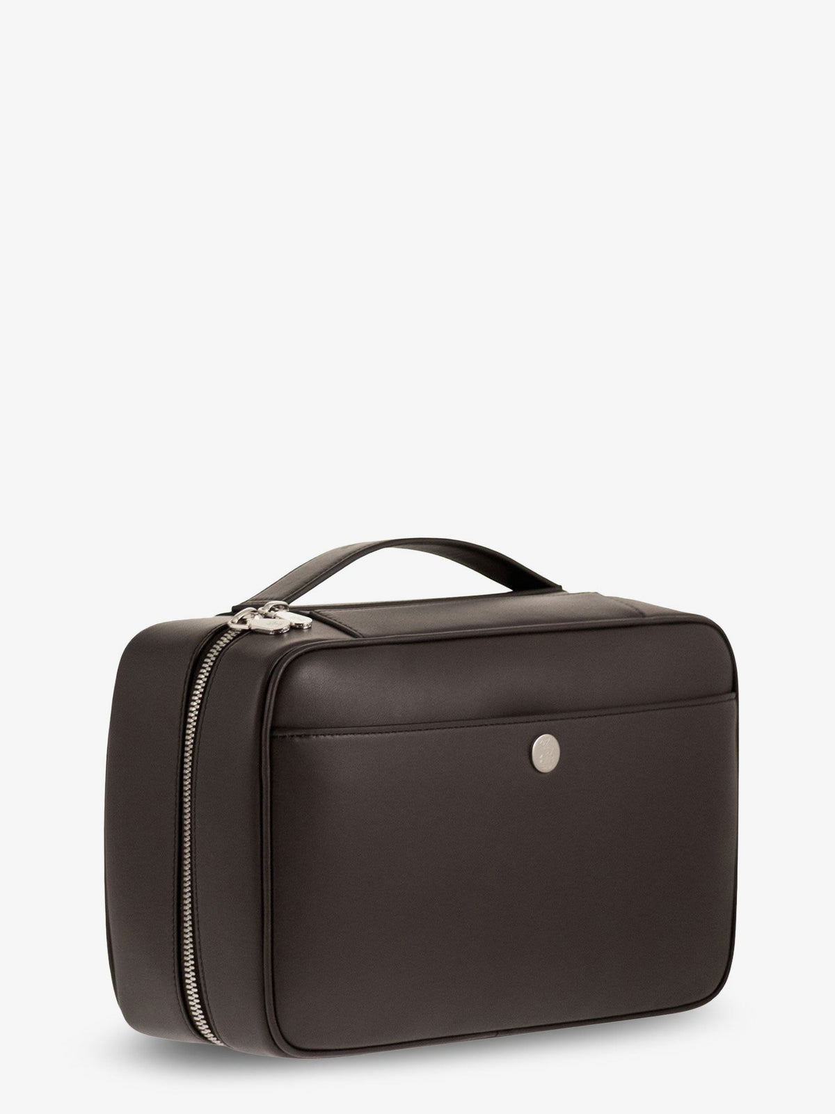 Brunello Cucinelli Leather beauty case with metal logo detail - Testa Di Moro