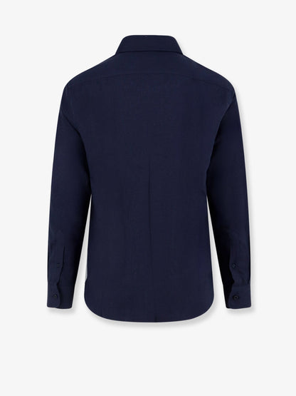 Brunello Cucinelli Cotton and lyocell shirt - Navy