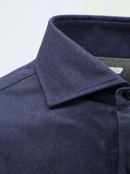 Brunello Cucinelli Cotton and lyocell shirt - Navy
