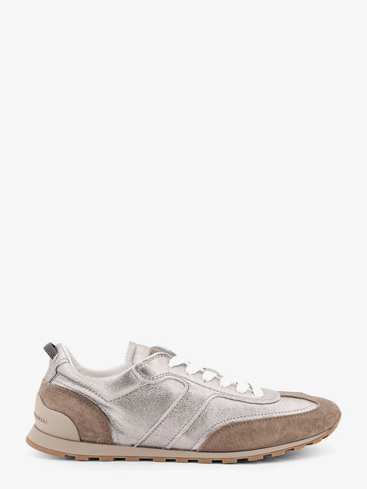 Brunello Cucinelli Laminated Leather And Suede Sneakers