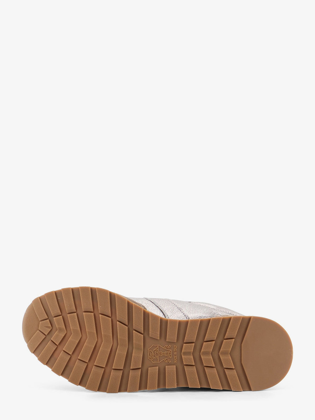 Brunello Cucinelli Laminated leather and suede sneakers - Titanium