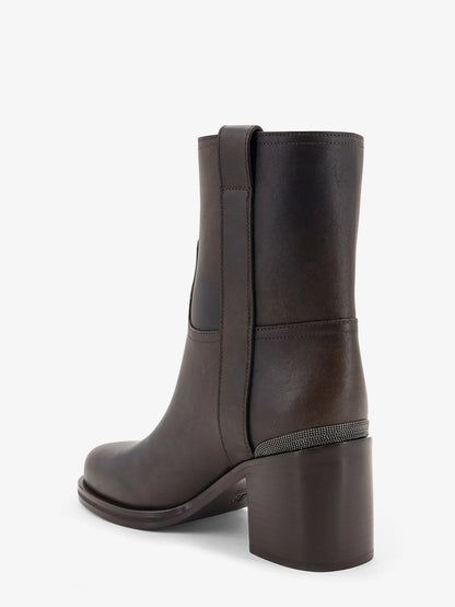 BRUNELLO CUCINELLI - Vintage leather boots with Precious detail