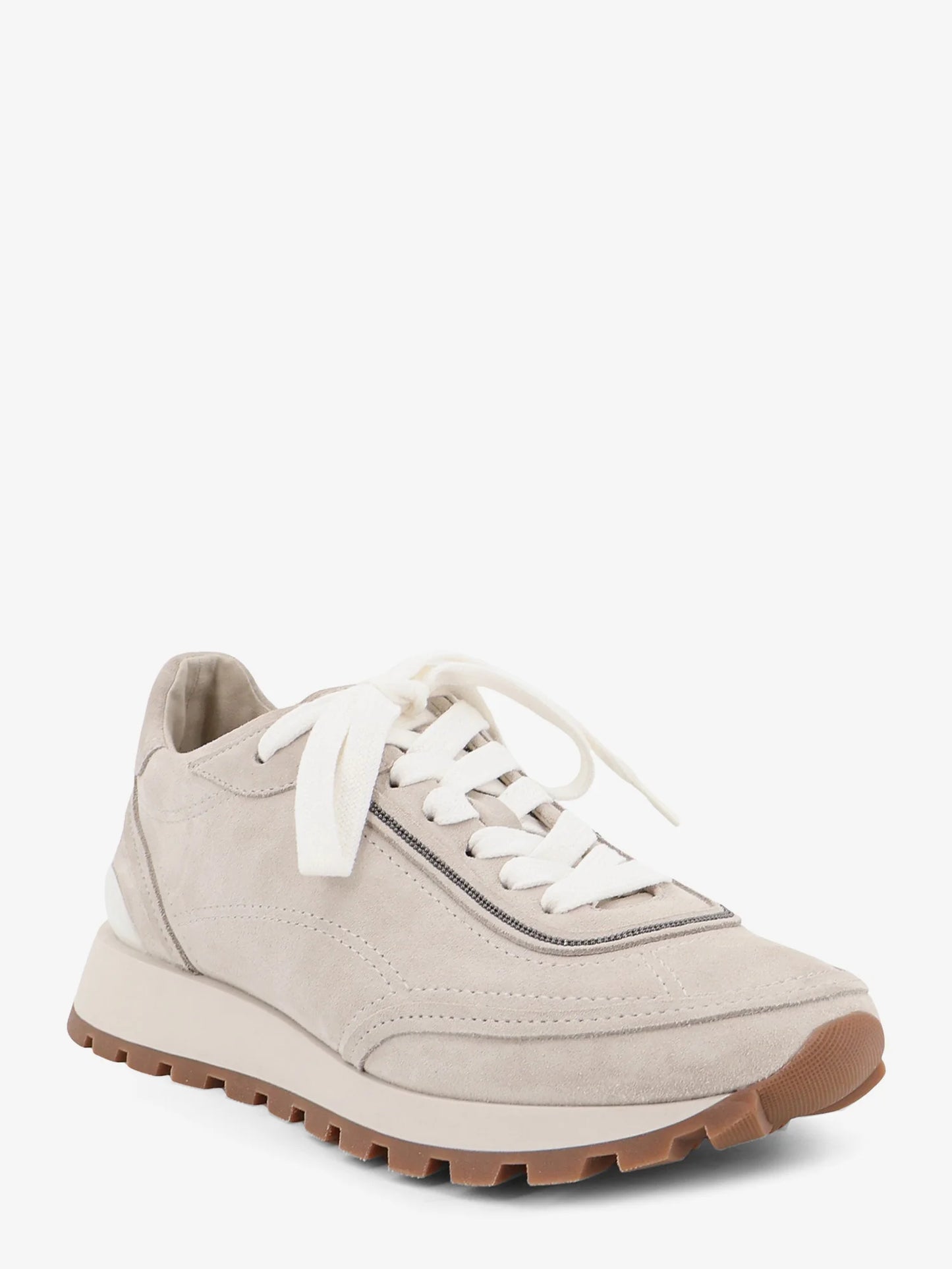Brunello Cucinelli Suede Sneakers With Monili Embellishment