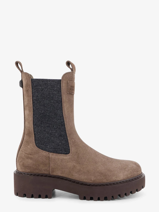 Brunello Cucinelli Suede Boots With Precious Loop Detail
