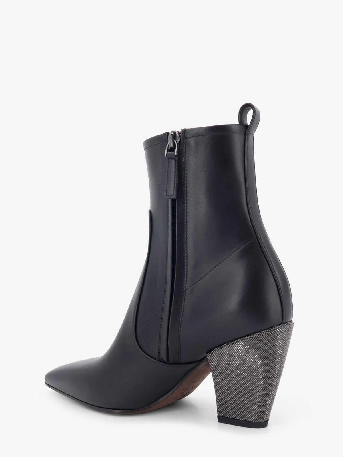 Brunello Cucinelli Precious Heel leather ankle boots - Black