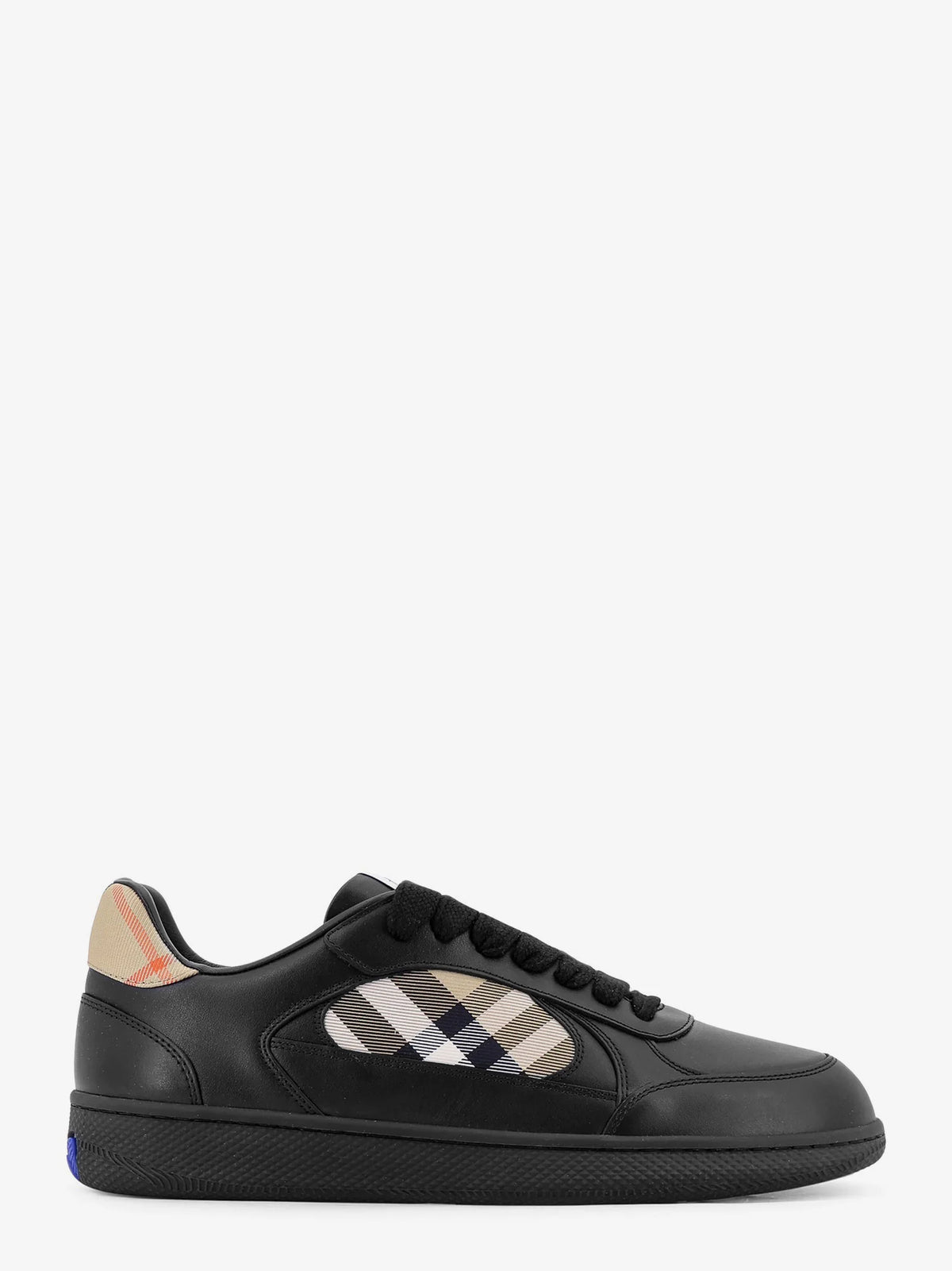 BURBERRY - Leather sneakers with Traditional Check inserts