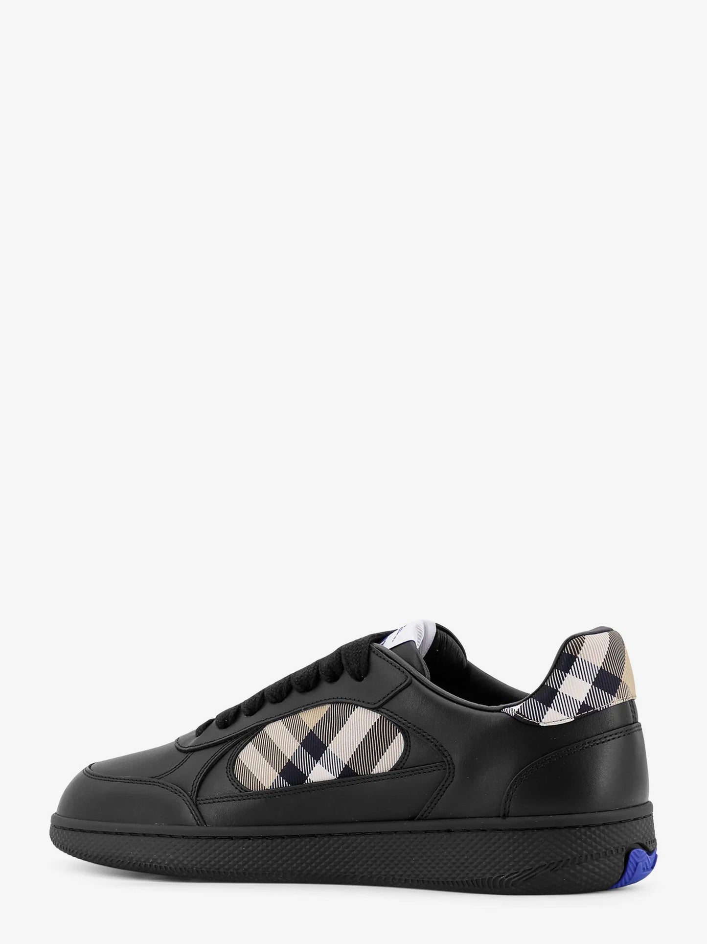 BURBERRY - Leather sneakers with Traditional Check inserts