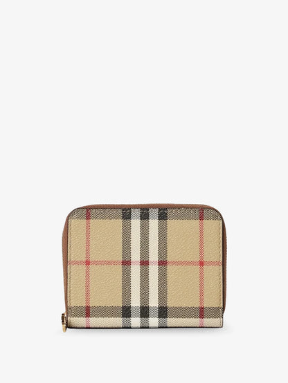 BURBERRY - Coated canvas with Check pattern