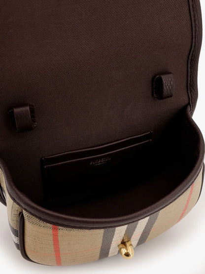BURBERRY - Highlands crossbody bag with iconic Check pattern