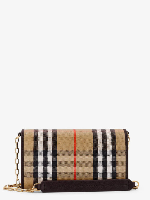 Burberry Coated canvas crossbody bag with check pattern - Sand