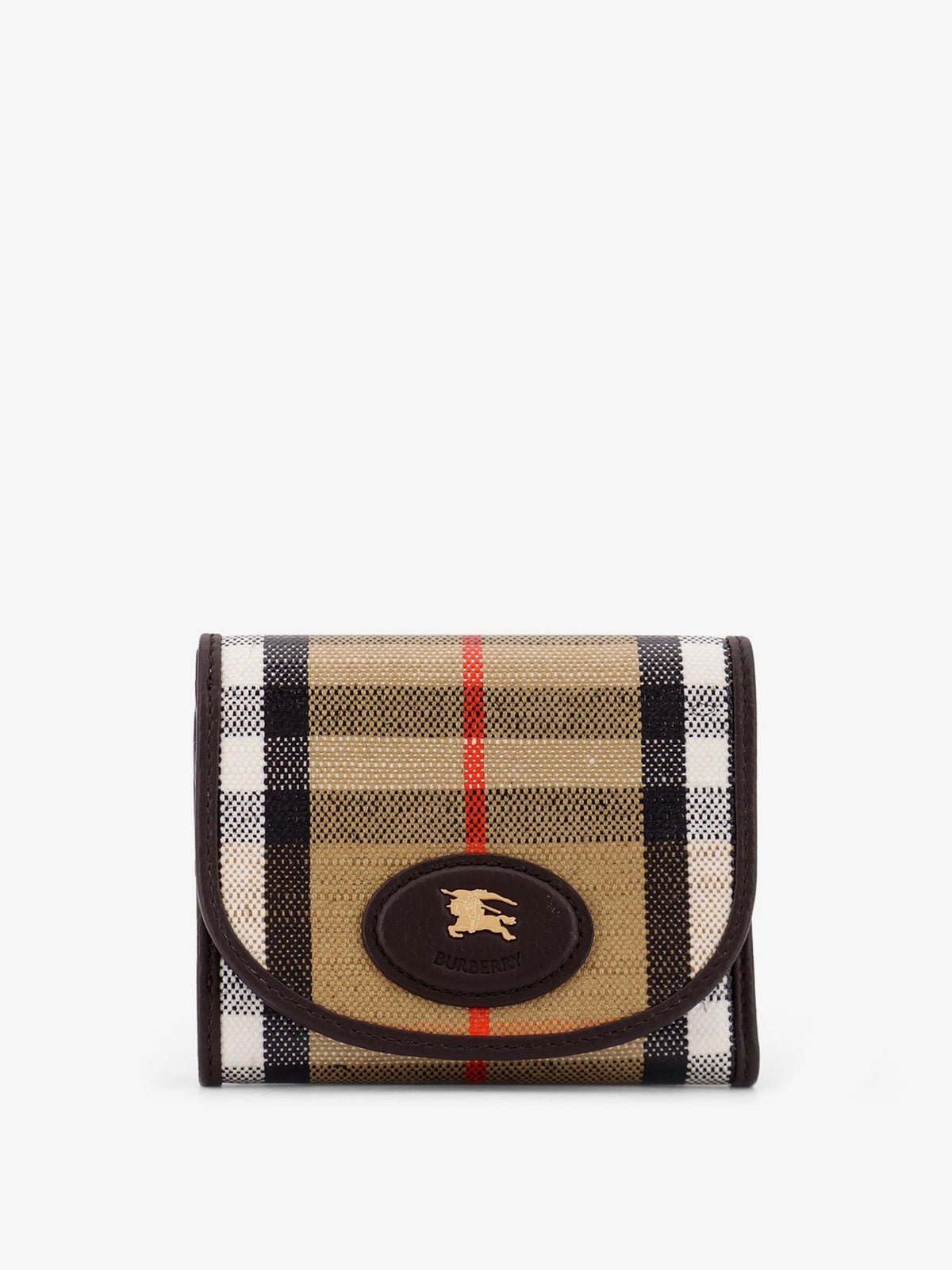 Burberry Highlands Compact wallet with leather inserts - Sand