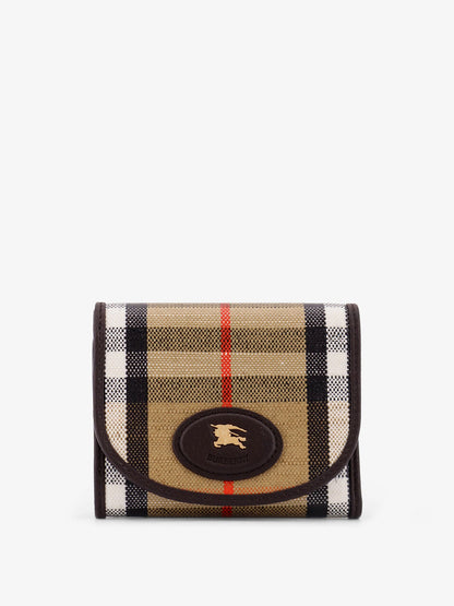 Burberry Highlands Compact wallet with leather inserts - Sand
